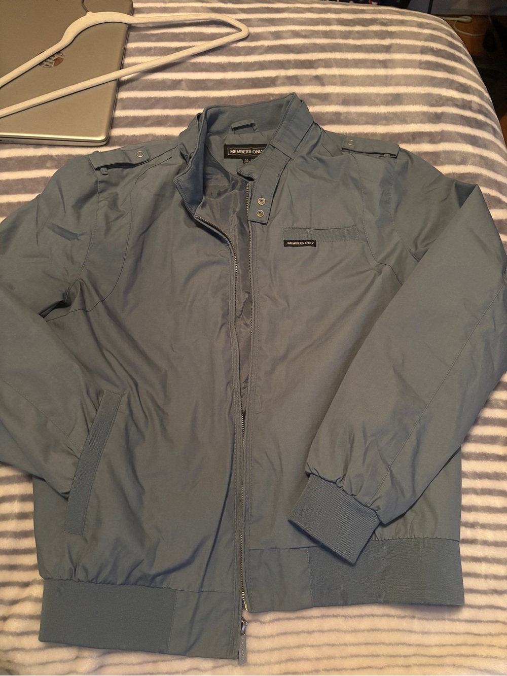 Members Only Men's Slate Blue Bomber Jacket